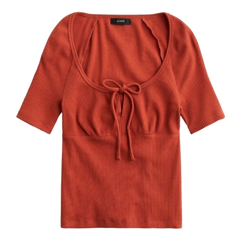 🆕 with tags J.Crew Tie-front vintage rib T-shirt Size:XXS